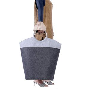 2020 New Arrival Collapsible <strong>Large</strong> Foldable Basket Felt Laundry <strong>Hamper</strong> with 50L Capacity - Product Image 2