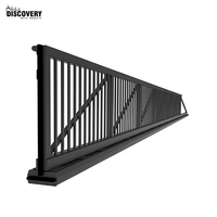 Porte coulissante en porte-à-faux en aluminium pour portail d'entrée système moderne grande porte coulissante en porte-à-faux automatique pour maison ou usine