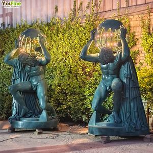 Hy Lạp God cuộc sống Kích thước đồng Atlas Tượng điêu khắc youfine người đàn ông cổ điển giữ quả cầu điêu khắc - Product Image 2