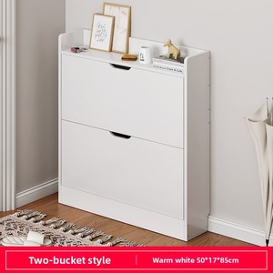 Armoire à chaussures en bois à rabat ultra-mince avec rangement économique de 17cm de grande capacité pour les petits appartements Porte-chaussures d'entrée de la maison - Product Image 6