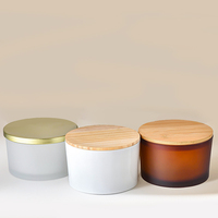 Venta al por Mayor de Frascos de Vidrio Transparente de Boca Ancha de 210 ml, 480 ml, 730 ml y 16 oz, Recipientes Vacíos para Velas de Diferentes Tamaños para Fabricación de Velas