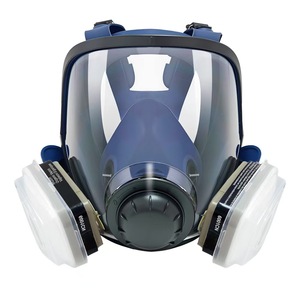 قناع غاز كيميائي أزرق أصلي من السيليكون يغطي الوجه بالكامل، جهاز تنفس لرش الطلاء - Product Image 2