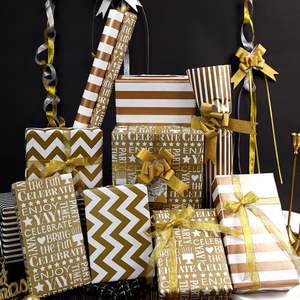 Papel de regalo diario revestido de 80g al por mayor 43cm * 3M papel de regalo personalizado para embalaje - Product Image 1