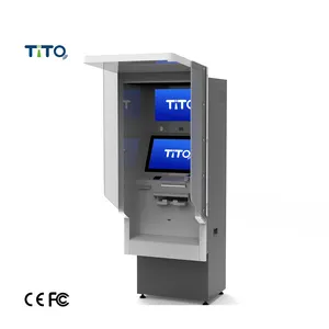 Kiosk seguro de auto-serviço de tela dupla, máquina de pagamento de conta e dispensador de seguro ttw ao ar livre
