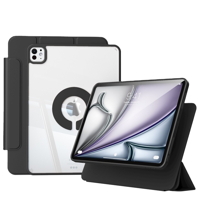 720 Rotating case Rugged Acrylic Tablet case for Pro 11 Inch for iPad Air 6 (M4)2024 Case for Kids