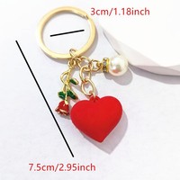 Cadeau romantique pour la Saint-Valentin, élégant porte-clés pendentif macaron pour femme, en alliage métallique durable, rose lumineuse, accessoire de sac