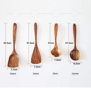 Ensemble d'<span class=keywords><strong>ustensiles</strong></span> <span class=keywords><strong>de</strong></span> <span class=keywords><strong>cuisine</strong></span> en teck, en bois/bambou, en bois d'acacia, vente en gros, 6 pièces - Product Image 2