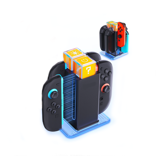6-in-1 Magnetic Charging Dock for Nintendo Switch 2 / Switch OLED / Switch Joy-Pad Fast Charger Stand with RGB Light