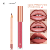 Gloss à lèvres mat hydratant et imperméable de luxe de haute qualité, nouvelle arrivée, et crayon à lèvres 2 en 1 avec formule minérale