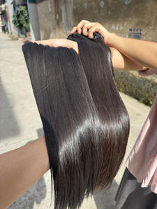 Hueso de un solo donante crudo color natural liso 100% Cabello humano (cabello crudo) SDD Longitud personalizada Contáctenos - Product Image 3