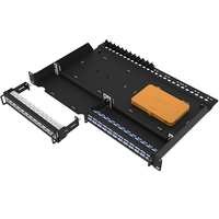 Panel Patch Fiber Optik 1U 24 Port SC FCP2-24 Hitam untuk Penggunaan FTTH, Baja Rol Dingin, Garansi 30 Tahun