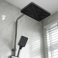 Ensemble de douche mural apparent avec affichage numérique, design piano, éclairage LED pour mitigeur de salle de bain, directement de l'usine