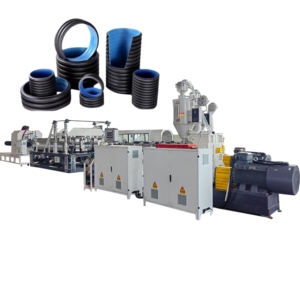 Yeni 100-500mm çift duvar oluklu boru makinesi üretim hattı PP PE HDPE LDPE ekstrüzyon çekirdek vida motoru üretim tesisi - Product Image 1