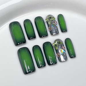 Alta calidad 10PCS <span class=keywords><strong>Uñas</strong></span> hechas a mano Forma de ataúd <span class=keywords><strong>Uñas</strong></span> postizas Kit de mujer Prensa 3D en las <span class=keywords><strong>uñas</strong></span> - Product Image 5