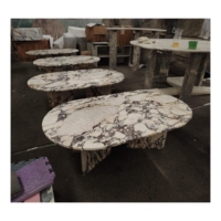 SHIHUI Stein möbel Lila Couch tisch Wohnzimmer Kunden spezifischer Luxus Natur marmor Calacatta Viola Couch tisch