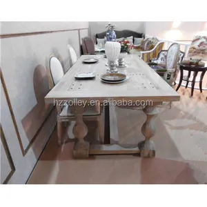Industrial Retro Style Dining Furniture Made of Solid Wood Rustic Dining Table