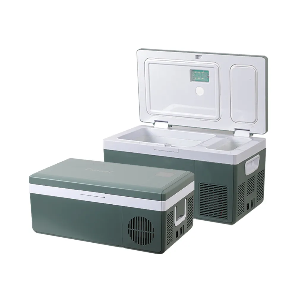 25L şarj edilebilir soğutucu kutu removabledc 12v 24v dijital dokunmatik mini taşınabilir araba buzdolabı araba kamp seyahat için kullanarak
