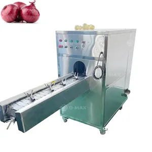 Tự Động Thương Mại Lớn Công Suất Cao Ngành Công Nghiệp Điện Không Khí Màu Đỏ Da Trắng Peeler Gốc Cắt Slicer Hành Tây Máy Lột