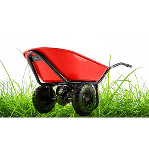Red <b>Plastic</b> Wheelbarrow 2 <b>Wheels</b> Durable Manual Garden Cart for Outdoor Use - Product Image 1