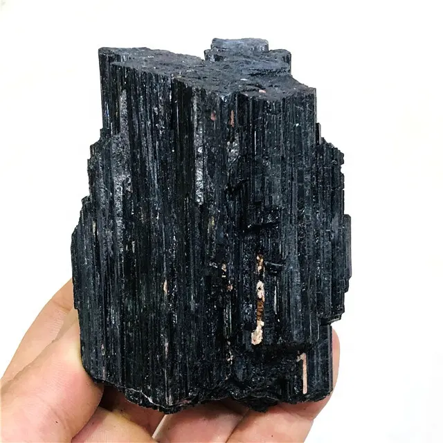 หินควอตซ์คริสตัลดิบธรรมชาติหินบำบัดเครื่องประดับคริสตัลทัวร์มาลีนสีดำสำหรับขาย