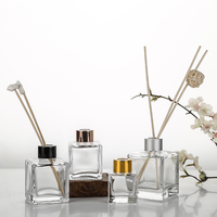 Carré de haute qualité En Verre Clair 50ml 100ml 150ml 200ml Vide Aromathérapie Huile Essentielle Parfum Reed Diffus Bouteille En Verre Pour La Maison