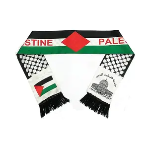 Ready To Ship Custom Decoration Palestine Product 180x13cm Palestine Scarf Flag Hanging Neck Satin Polyester Palestine Scarf