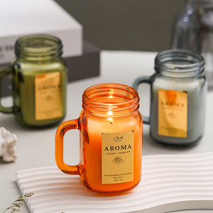 Bougie en cire de soja parfumée de luxe en gros - Pots en forme de pilier faits à la main Parfum personnalisé pour Diwali Pâques Ramadan Fête des pères - Écologique - Product Image 2