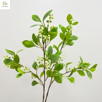 Ranting Eucalyptus Berbiji Sentuhan Asli 80cm Daun Lateks Buatan Ranting Buah Keberuntungan untuk Dekorasi Rumah Pernikahan Grosir