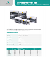 Coffret de Distribution Électrique Étanche IP65 Série CE PN pour 4/6/9/12/18/24/36 Voies, Type DC, Boîtier de Jonction MCB