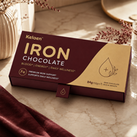Complément alimentaire au chocolat noir Kelaen Iron pour femmes