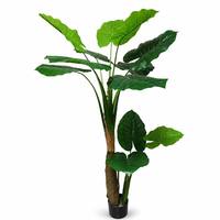 Plante artificielle Alocasia en pot 150 cm, fausse plante tropicale à feuilles d'éléphant pour salon, hall d'entrée, bureau, décoration intérieure