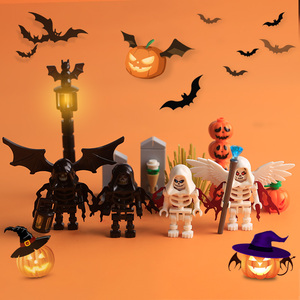 Moc Halloween bộ xương người đàn ông minifigs Thần Chết con số khối xây dựng Kit ma Headgear bộ xương cánh phụ kiện gạch đồ chơi - Product Image 2