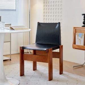 北欧モンクチェアシンプルなソリッドパインウッドバックレストモダンダイニングチェアホームWabi-SabiスタイルWabi-Sabiチェアホーム家具 - Product Image 3