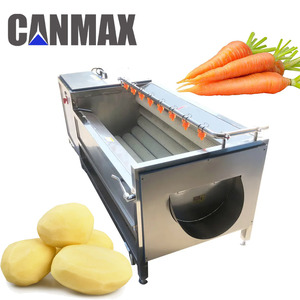 स्वचालित वाणिज्यिक ब्रश यम मीठा आलू छीलने की मशीन अदरक गाजर वॉशर पीलर - Product Image 1
