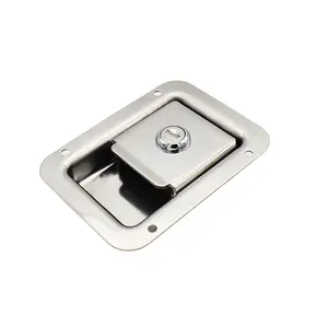 Heavy Duty Flush Mount Handle Latch Stainless Steel/Iron Door Lock Trailer Toolbox RV Lock Electrical Panel Lock