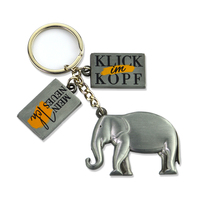 Porte-clés en métal souvenir de dessin animé, logo vintage, moulage sous pression, éléphant d'anime, alliage de zinc, porte-clés personnalisé, cadeau promotionnel, porte-clés 3D