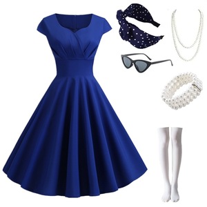 Vestido de Verano 2026 <span class=keywords><strong>para</strong></span> Mujer, Manga Corta, Estilo Hepburn, Vintage, Rockabilly, Talla Grande, Elegante, <span class=keywords><strong>para</strong></span> Fiesta de Noche - Product Image 2