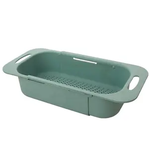 Hot Selling Original Design New Product Extension-Type Scalability Vegetable Fruit Washing Bowl For Kitchen Plastic Drain Basket