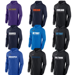 Sudadera con Capucha de Fútbol Americano Personalizada, Superventas 2025, Manga Corta, Antibacteriana, 100% Poliéster, Chicago, Baltimore, Detroit, Denver - Product Image 1