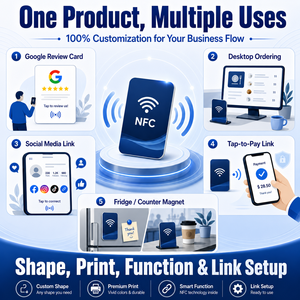 Imán de Refrigerador NFC NTAG213 con Logotipo Personalizado Impreso, Resistente al Agua, Cuadrado, de PVC Suave, para Menú de Restaurante Inteligente, Reseñas de <span class=keywords><strong>Google</strong></span> - Product Image 6