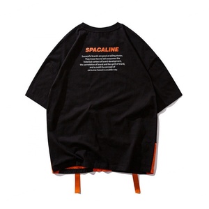 Camiseta de Verano para Hombre con Logotipo Personalizado, de Lujo, 100% Algodón Tejido, 180g, Talla Grande, Estilo Hip-Hop, Holgada, con Bolsillo Decorativo y Serigrafía - Product Image 5