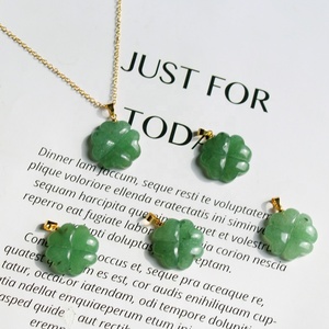 도매 천연 원석 그린 아벤츄린 925 스털링 실버 크리스탈 네잎클로버 목걸이 펜던트 - Product Image 5