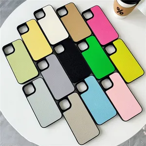 Grosir kulit litchi grain sublimasi pu casing ponsel PENUTUP UNTUK iphone 15 14 13 pro max plus