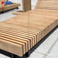 Chaise longue en teck pour hôtel villa moderne, hauteur réglable, cadre en aluminium, coussins en option - Meubles de jardin pour piscine extérieure