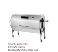 Barbecue Coréen Électrique Premium en Acier Inoxydable pour Camping, Gril à Charbon de Bois, Rôtissoire à Agneau et Poulet, Foyer Ouvert