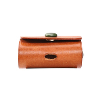 Étui pour écouteurs en cuir véritable fait main pour AirPods, boîte de protection pour écouteurs avec bouton, logo personnalisé en gros