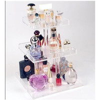 Exhibidor de Maquillaje y Perfumes de Acrílico Transparente YAGELI, Impresión de Logotipo Personalizado en Serigrafía, OEM Disponible, Venta al Por Mayor de Fábrica