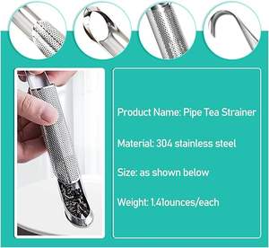 Yongli ที่กรองชาสแตนเลสแบบ3-in-1ที่กรองชาพร้อมแปรงและตะขอสำหรับใบชาหลวม - Product Image 3