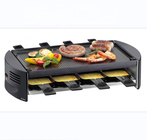 Grill à <span class=keywords><strong>raclette</strong></span> <span class=keywords><strong>pour</strong></span> 8 personnes, barbecue électrique portable d'intérieur, sans fumée, plaque carrée en aluminium antiadhésive PTFE <span class=keywords><strong>pour</strong></span> hôtel et usage domestique - Product Image 1