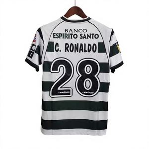 Maglia Estiva a Maniche Corte Stile Retrò Lisbona <span class=keywords><strong>per</strong></span> Competizioni di Club Portoghese ed Eventi Sportivi - Product Image 4